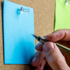 Writing a Post-It note